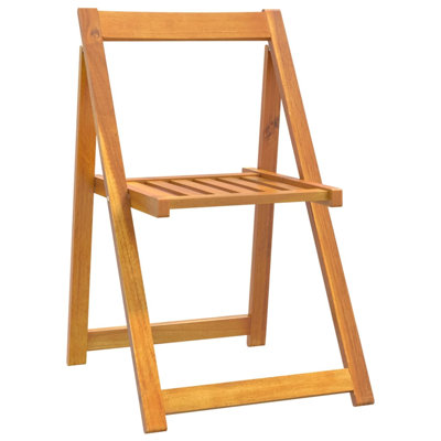  Ensemble de 4 chaises de jardin pliantes en bois d'acacia massif pour l'extérieur