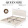 Manfred Boucle Upholstered Cloud Bed Frame with Rounded Corners Headboard, Soft Platform Bed Frame with Thickened Footboard