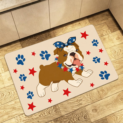 Tapis de bienvenue Patriotic Bow Bulldog