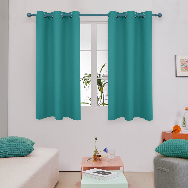 Frome Room Darkening Curtain Pair, 38" W x 63" L, Red