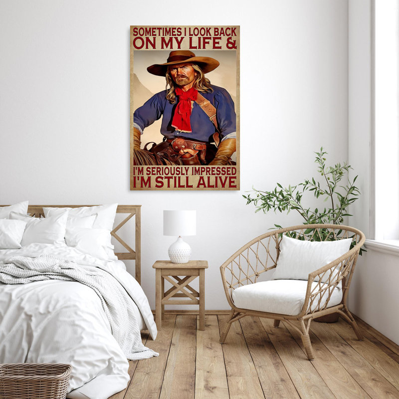 " Cowboy Im Still Alive ", 36" H x 24" W x 1.25" D
