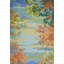 Landscape Floral Handmade Tufted Wool Teal/Yellow/Blue Area Rug-61486327