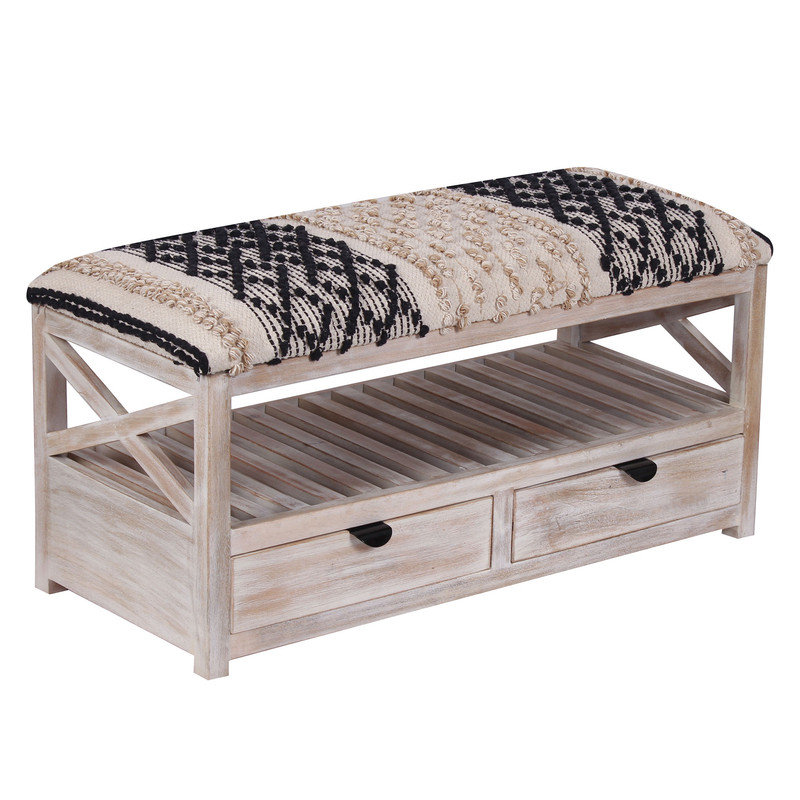Banc de rangement rembourré avec tiroirs Myo