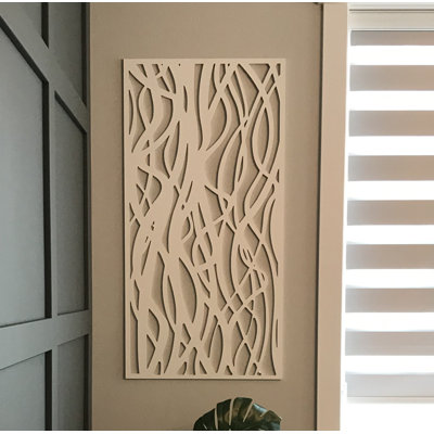 VIMA (Tangles) Decorative Wall Panel - 48"L x 24"W, White Color PVC Board Panel with Private Screen Fence Design for Home Renovation & Wall Décor