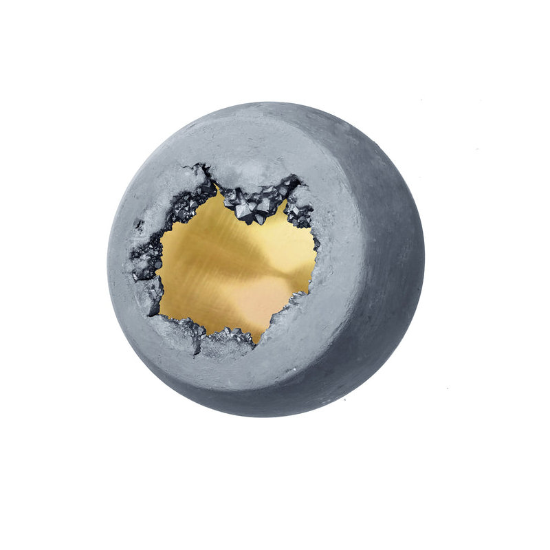 Geode 1 - Light Pendant, Matte Gray, Brass