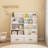 Front-Facing Toddler Bookshelf With 2 Storage Drawers, White