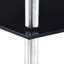 vidaXL Shelf Black Tempered glass, Stainless steel 11.8x11.8x39.4 in