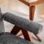 Fauteuil d'appoint de style Mid-Century moderne, fauteuil en forme de nuage avec structure en bois massif, fauteuil en chenille pour salon, chambre à coucher, balcon