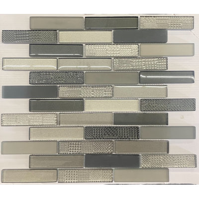 1" x 3" Flat Glass Brick Joint Mosaic Wall Tile