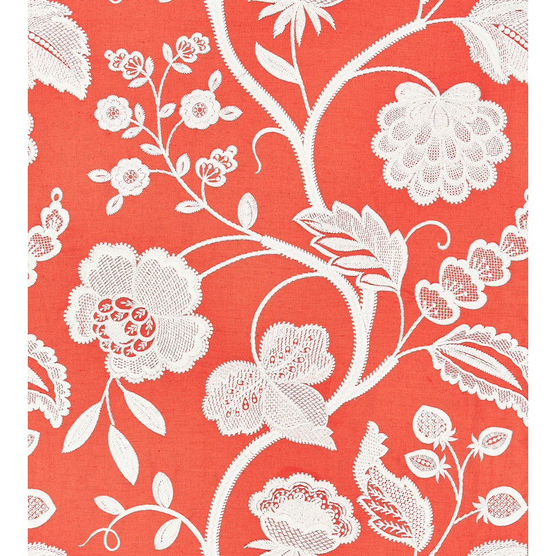 Botanica Kensington Embroidery Fabric, Coral
