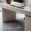Bureau rectangulaire en pierre blanche + bois manufacturé + Barenia avec 8 tiroirs-997608968