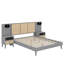 Structure de lit grand en bois massif avec 2 tables de chevet-106754903