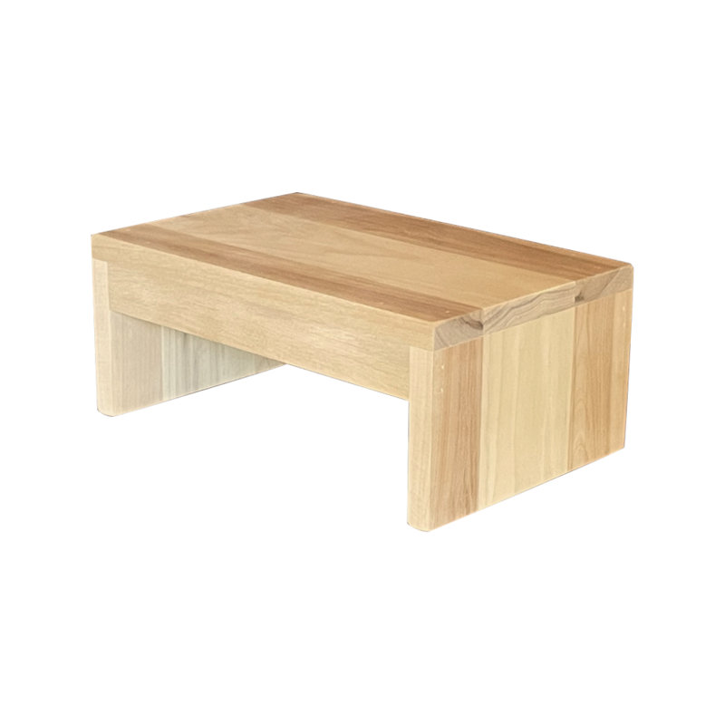 Escabeau moderne en bois et cerisier noyer, Brun