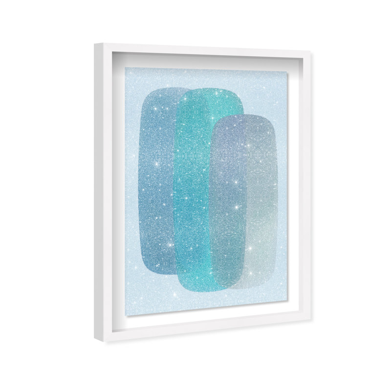 Teal Gradients Print by Oliver Gal, 16.5"H x 11.5"W, White Shadowbox