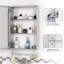 Miroir de salle de bain mural 16 po x 24 po argenté avec rangement, compartiments de grande capacité, armoire à pharmacie en aluminium résistant aux usures et à la corrosion, tablettes réglables, charnières silencieuses, facile