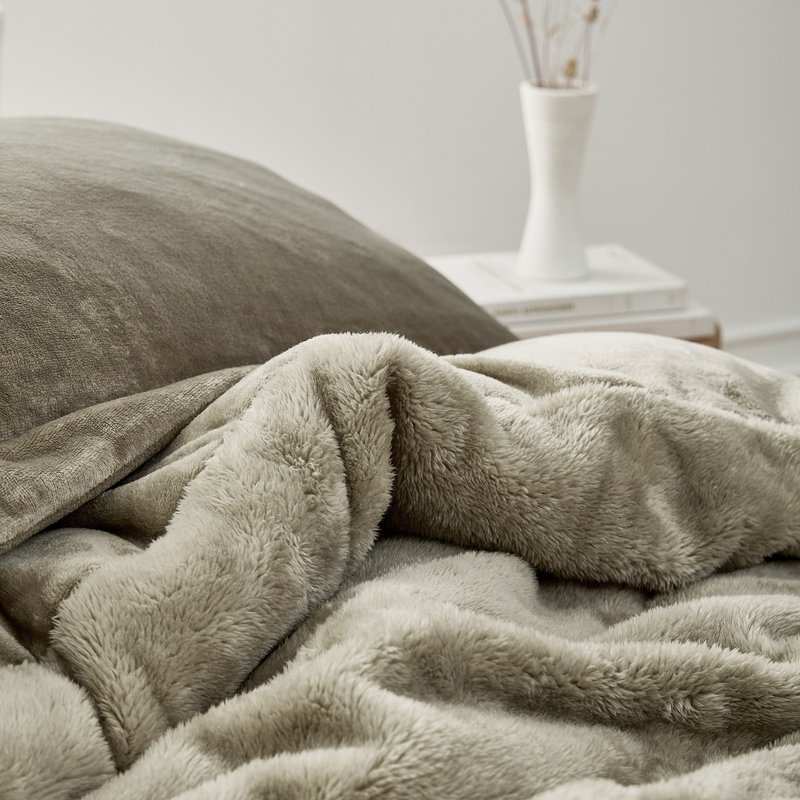 Ensemble de housse de couette Coma Induser Bae, She Thick - sauge argentée, Housse de couette simple TG + 1 taie décorative
