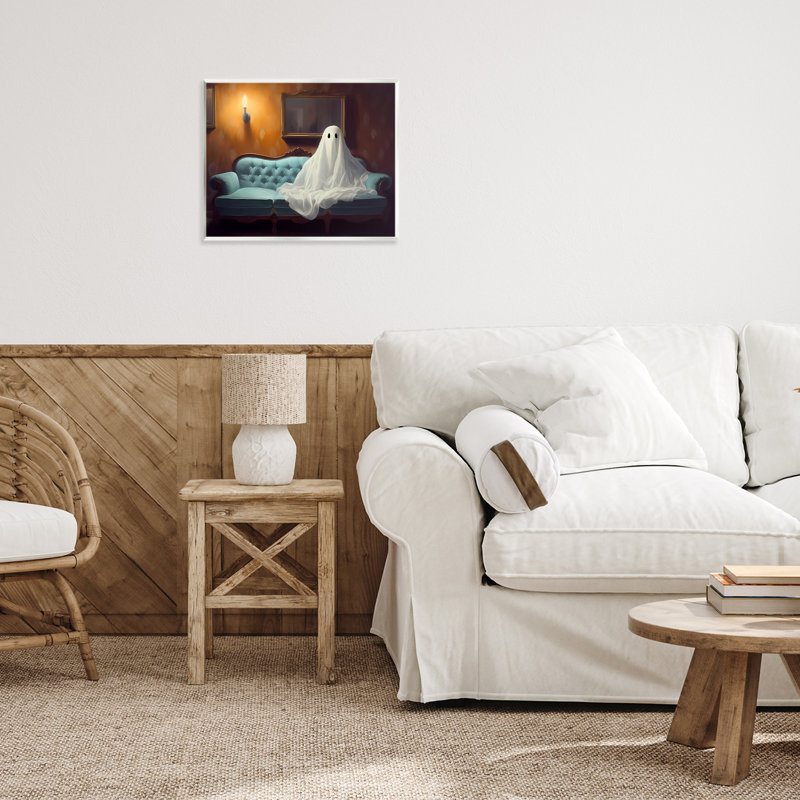 Ghost on Spooky Blue Couch, plaque murale, design par LSR Design Studio
