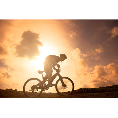 " Mountain Bicycle Rider On The Hill "