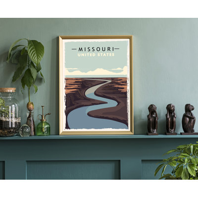 «Missouri Retro Style State Travel», affiche rétro non encadrée, art mural maison et bureau