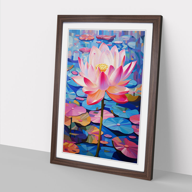 Water Lily Constructivism - Framed Print, Walnut , 64cm H x 46cm W x 2cm D