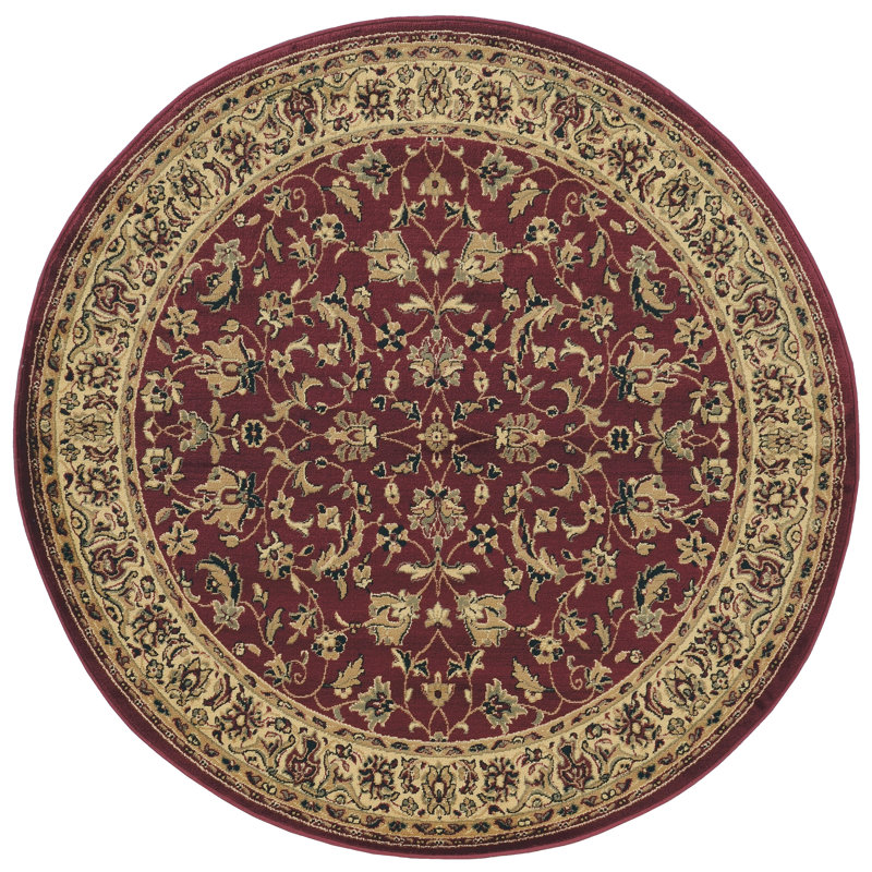 Tapis d'intérieur rouge Safira, Rond 5 pi 3 po