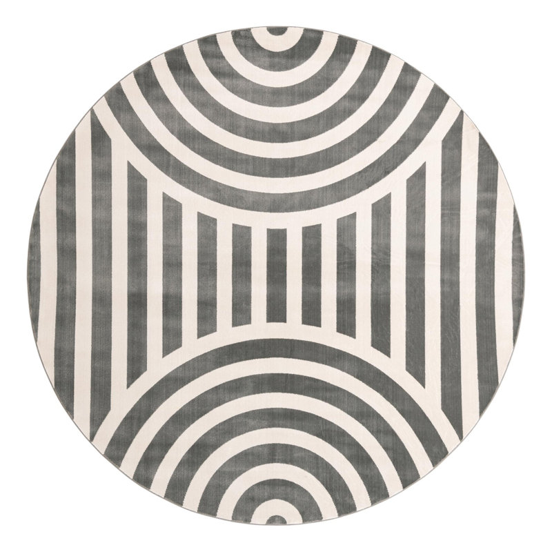 Unique Loom Lines Whimsy Kids Rug, Round 7'10"