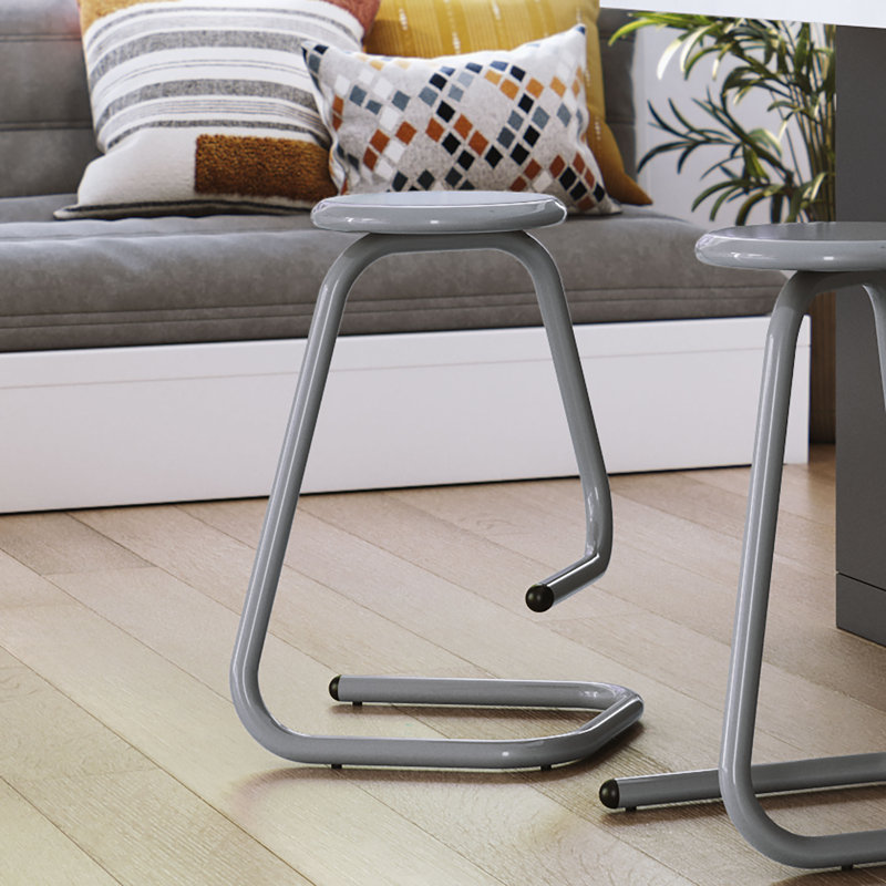 Tabouret en métal Paperclip70, Gris métallique