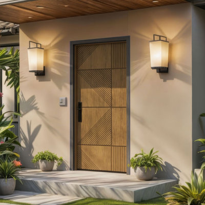 Porte à panneau 80 po Zyra Slab Only Acajou - Contemporain, moderne, brut