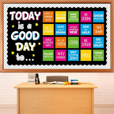 Ensemble de babillards inspirants - «aujourd'hui, c'est un bon jour» Décorations de salle de classe pour la rentrée scolaire, le mur des enseignants et des élèves, le bureau