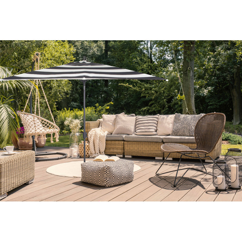 Parasol de marché rectangulaire 12 pi x 6 pi 5 po Kidder, gris