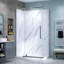 Vienne 48 po X 32 po X 78,6 po Ensemble de douche rectangulaire semi-sans cadre en nickel brossé avec panneaux muraux et base-120146725