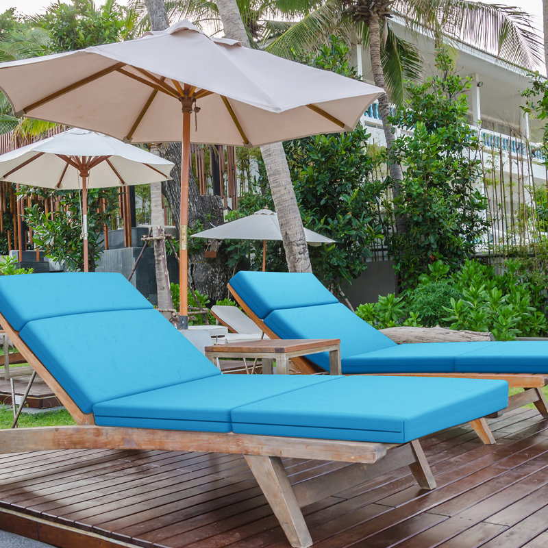 4In Chaise Lounge Cushions Outdoor, Teal, 44" W x 21" D