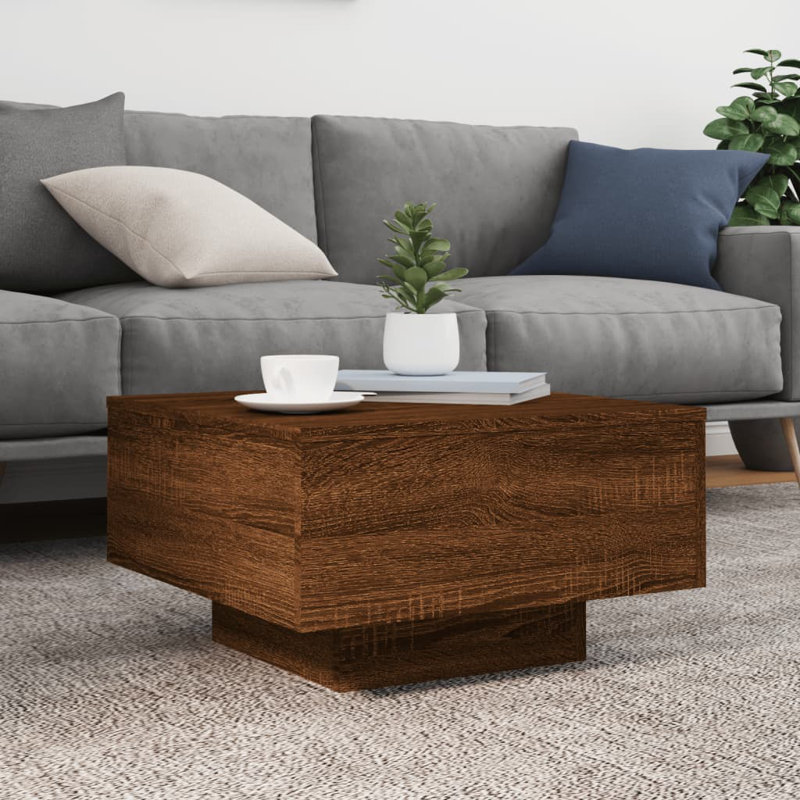 Bronda Four Leg Coffee Table, 31cm H x 55cm W x 55cm D, Brown Oak