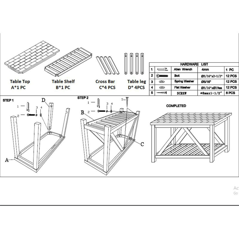 Table de console industrielle 1pc