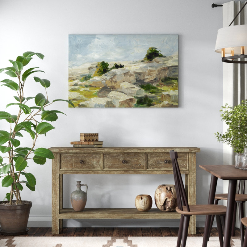 'Impasto Mountainside I' by Ethan Harper - Painting, Wrapped Canvas, 20cm H x 30cm W
