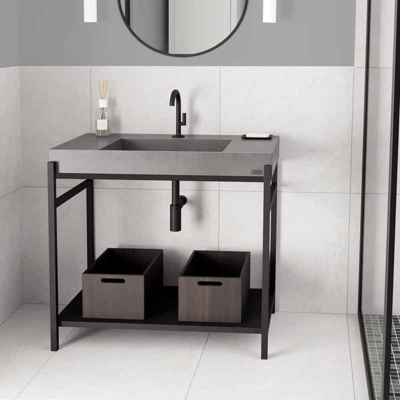 36'' W Single Vanity, Storm, Brushed Nickel, Single Hole
