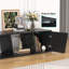 Meuble télé extensible, meuble télé moderne pour téléviseur de 110 po ou moins, console multimédia réversible en bois-438704738