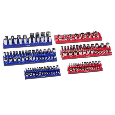 Ensemble de 6 supports magnétiques pour supports de rangement magnétiques bleu et rouge pour Metric SAE