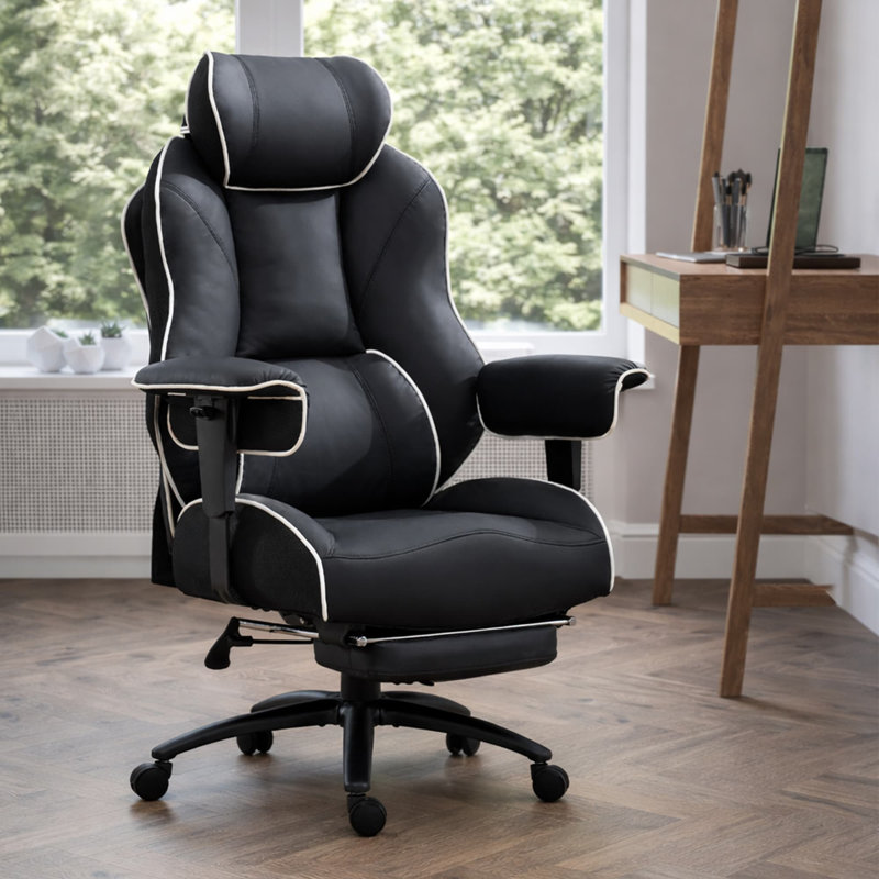 Big & Tall High-Back Ergonomic Office Chair — 400 lb Capacity, Heavy-Duty Wood Frame, 90°–135° Recline, Hybrid 6-Layer Cushion