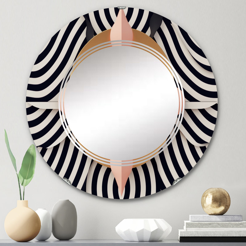 Buriti - Miroir mural moderne rond, 24 po x 24 po