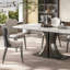 Plateau de table rectangulaire blanc en pierre frittée blanche avec table de salle à manger / cuisine en acier au carbone-747038518