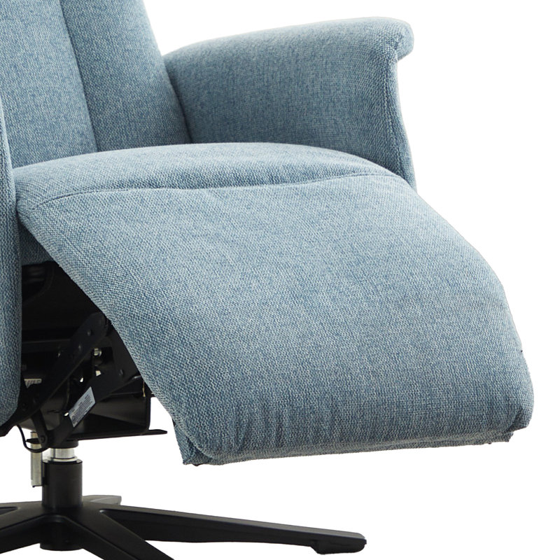 Chaput 69cm Wide Swivel Lounge Chair, Reclining, Ice Blue Polyester Blend