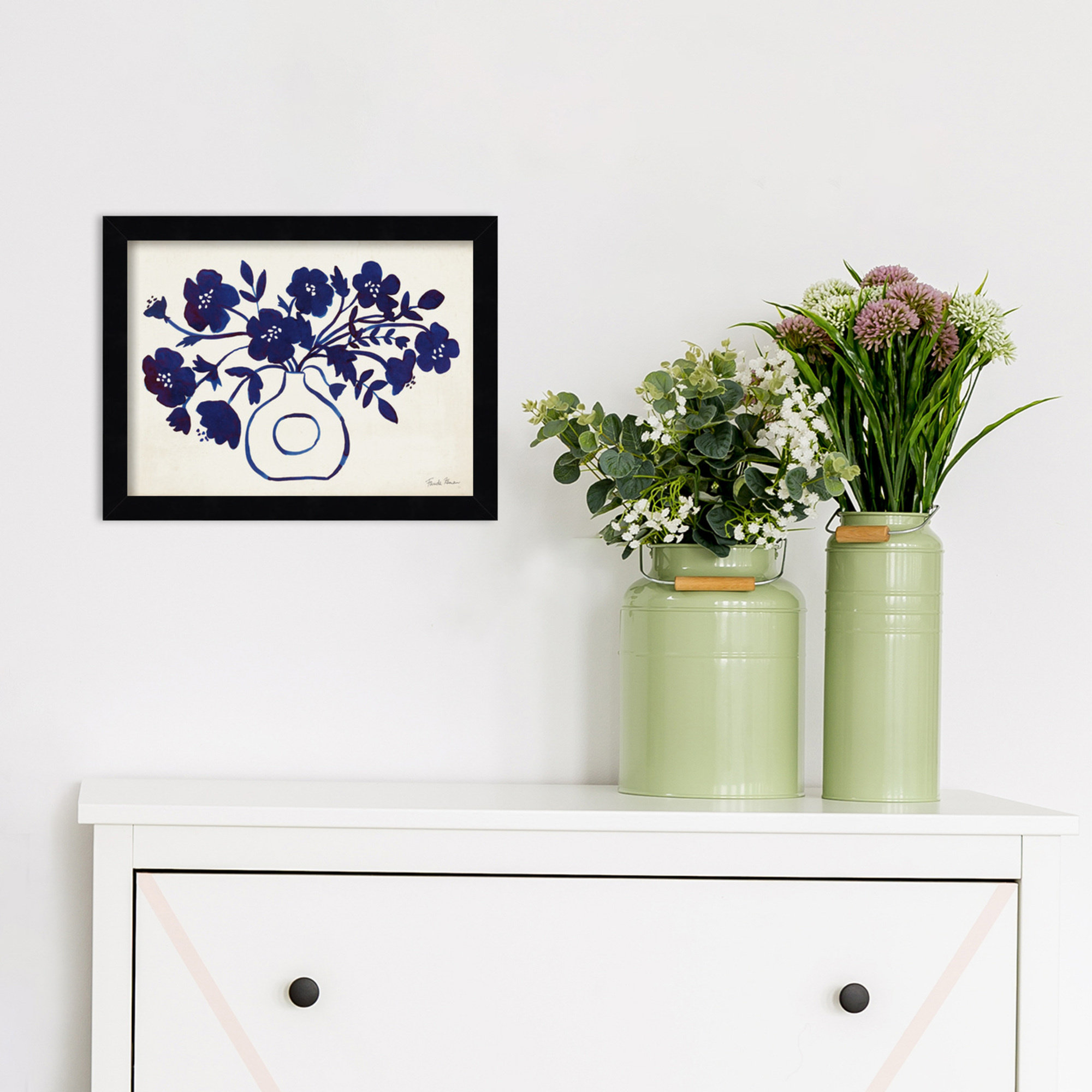 Modern Blue by Farida Zaman, Black, 10" H x 13" W x 1" D