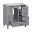 Ensemble de meuble-lavabo moderne avec lavabo 30 po, meuble-lavabo moderne avec porte à fermeture douce et 3 tiroirs, structure en bois (gris)-1348204578