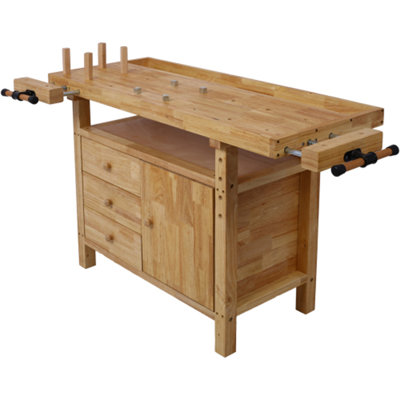 Wooden Workbench for Garage Workshop and Home