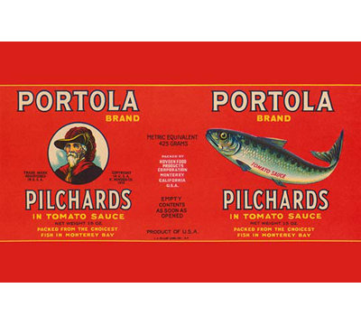 Portola Brand Pilchards Vintage Advertisement