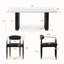 Ensemble de table de salle à manger à double piédestal 6 personnes Velora-136501843-136501842