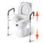 Raised Toilet Seat with Arms, 350 lbs Capacity, 5-Inch Lift Height & Adjustable Width, Widened Commode Elevated Toilet Seat Riser with Handles for Seniors, Elderly, Handicap, Disabled, Adults