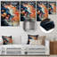 Rose et bleu tourbillonnant, peinture fluide II - art mural abstrait en métal-394095855