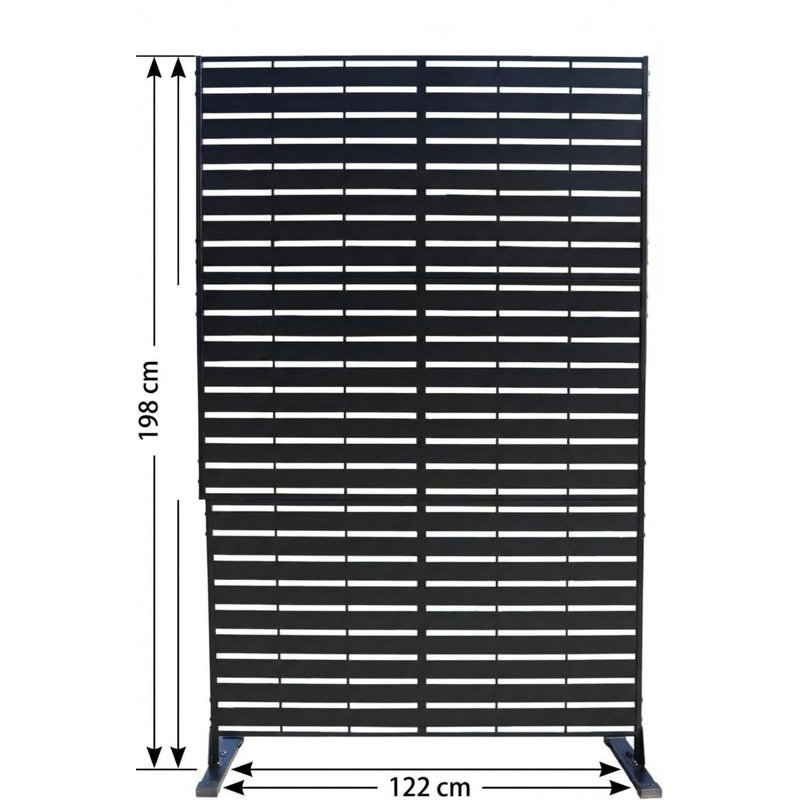 Decorative Garden Privacy Screen with Stand, 198H x 122W cm Metal Privacy Screens & Panels, Freestanding Outdoor Divider for Balcony Backyard Patio Indoor Room Pool Hot Tub
